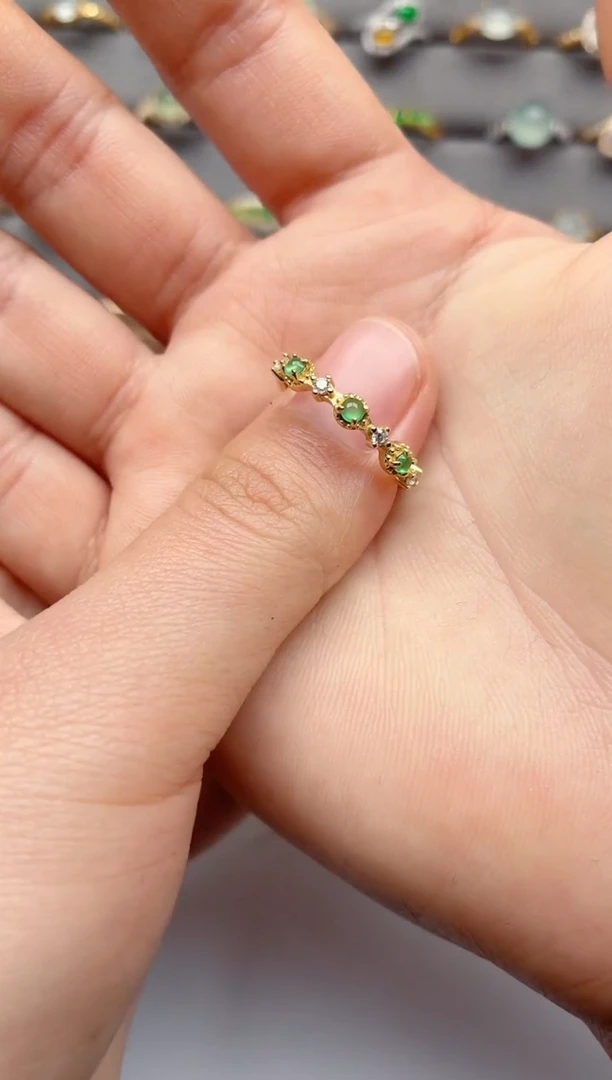 银S925镶嵌戒指翡翠.