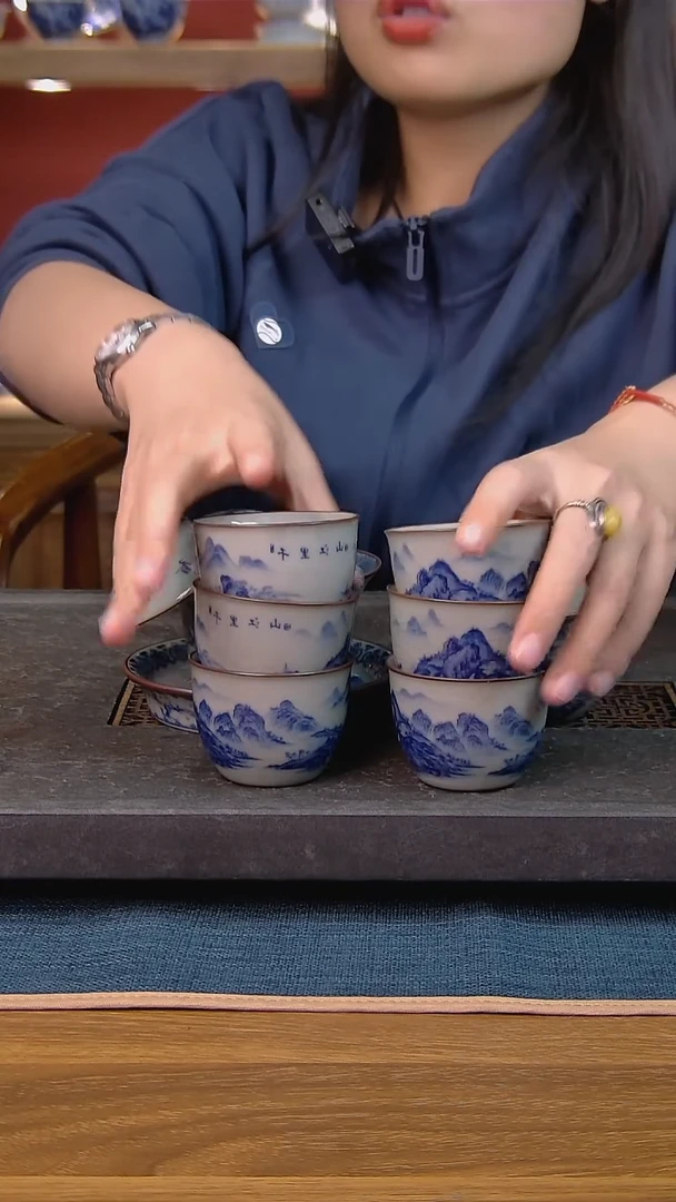 战***神简装家用款6件套 老陶泥开片纹陶瓷茶具