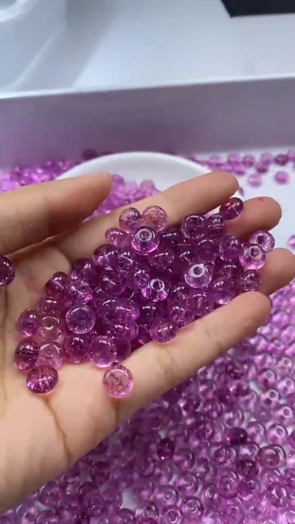 颈饰未镶嵌水晶W1622-乌梅紫色碧玺算盘8*4mm*10颗