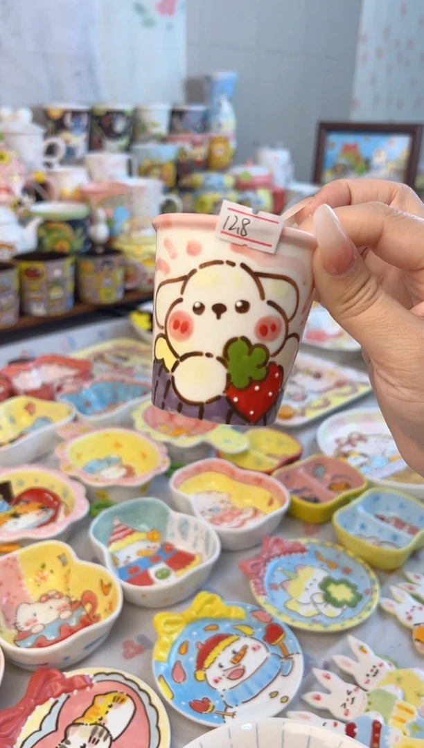 摆件陶景德镇陶瓷手绘微瑕