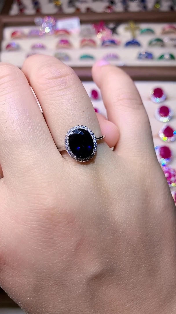 【闪购商品】蓝宝石戒指银S925镶嵌000