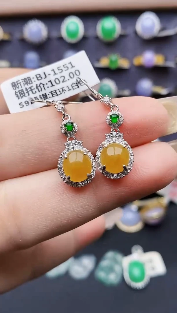 银S925镶嵌戒指翡翠0307