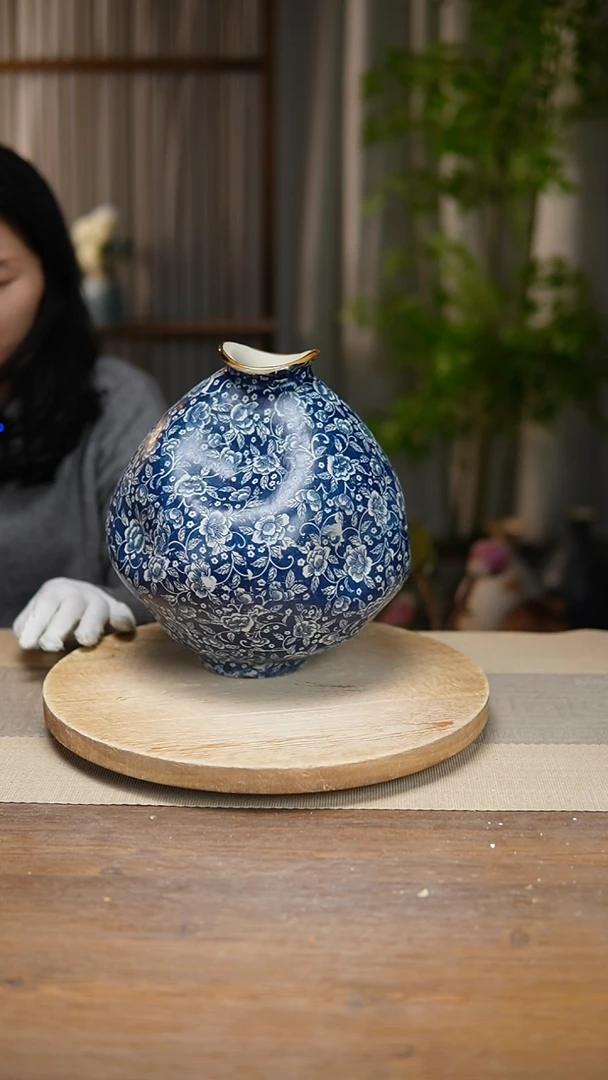 【闪购商品】陶瓷 花器青花瓷芙蓉花大肚