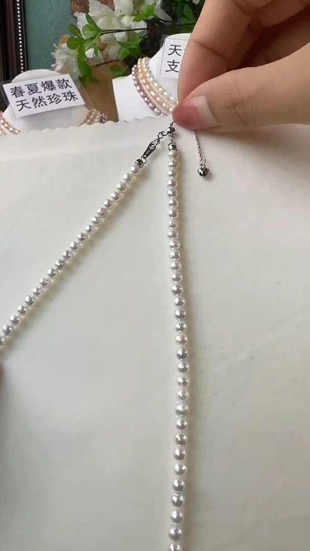 淡水珍珠银S925镶嵌颈饰1