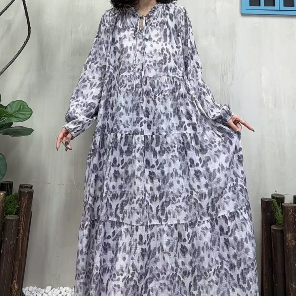 10781新款夏季优雅减龄宽松碎花连衣裙QZ