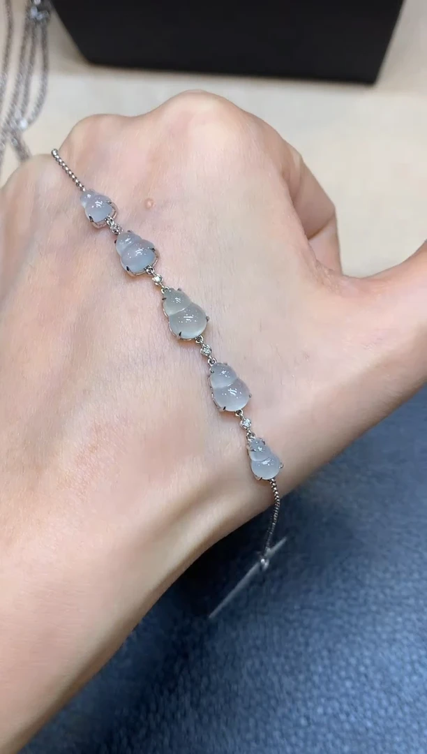 18K金镶嵌手链翡翠【无鉴赏期】葫芦【无服务费