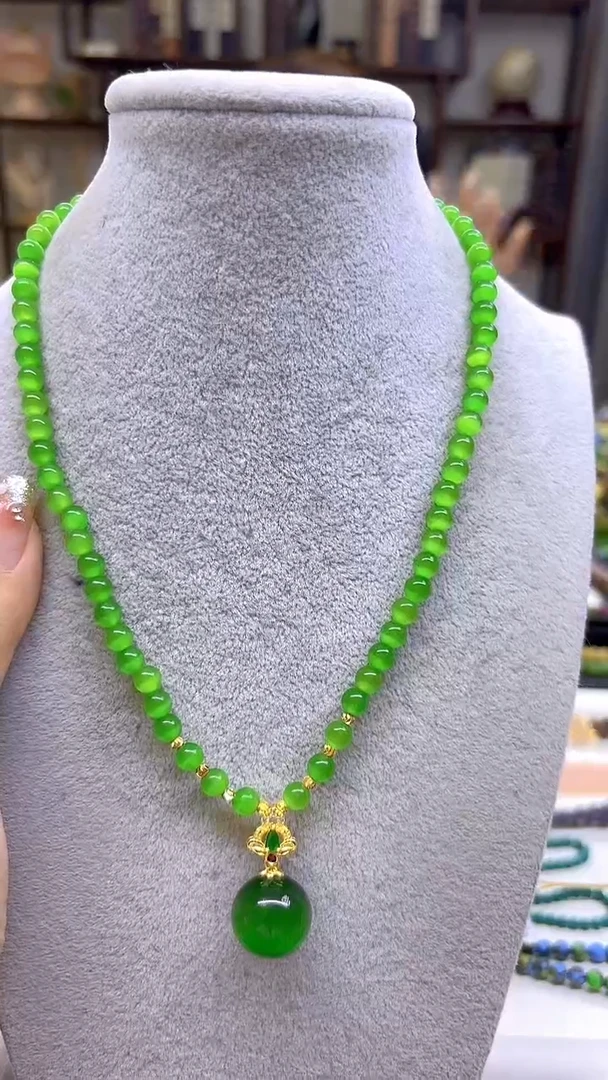 未镶嵌颈饰碧玺猫眼DIY款X526