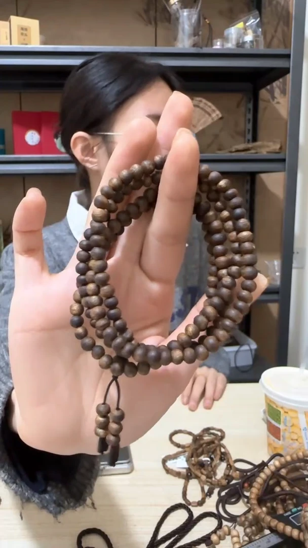 【闪购商品】沉香手串28号棋楠虫漏多圈手串11克+