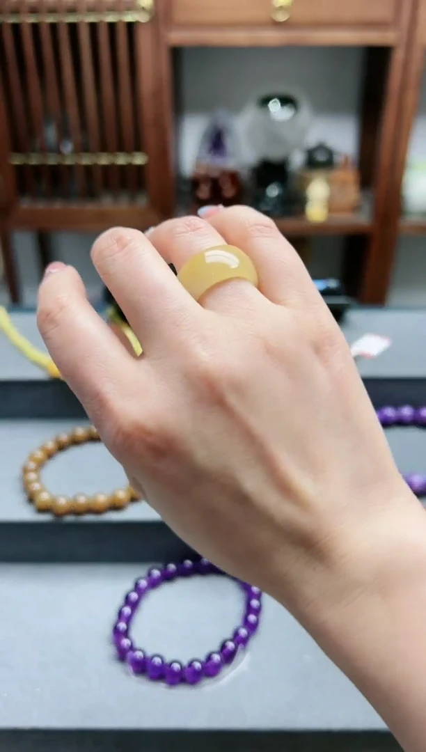 【闪购商品】和田玉指环未镶嵌糖料指环13号*1 BDD