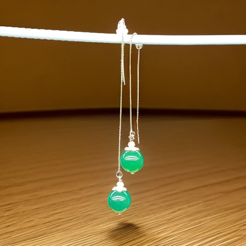 银耳线款绿玛瑙玉髓款精致精美大气085