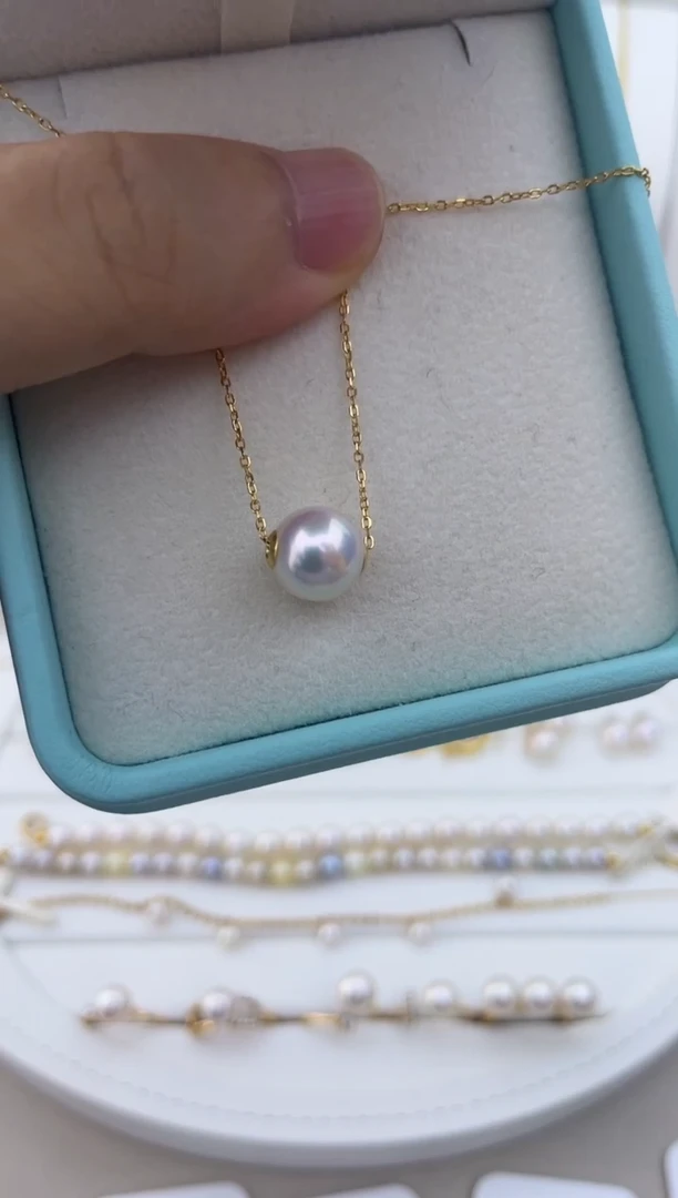 吊坠(赠链)银S925镶嵌海水珍珠7.5-8吊坠