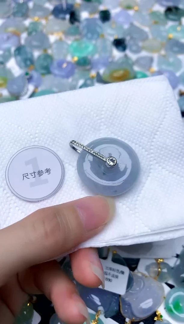颈饰银S925镶嵌翡翠天然A货翡翠