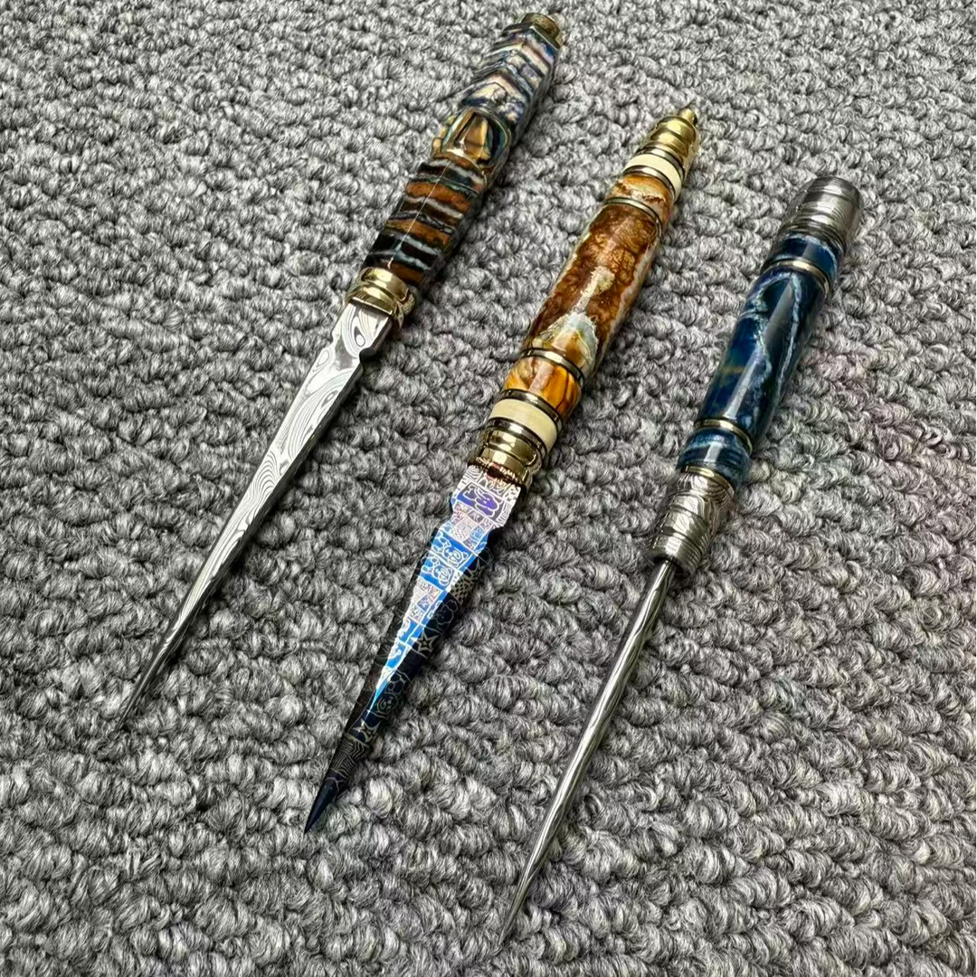 锻造材料茶刀12cm20cm刀小刀手工艺茶针花纹茶道花式彩色纯手工