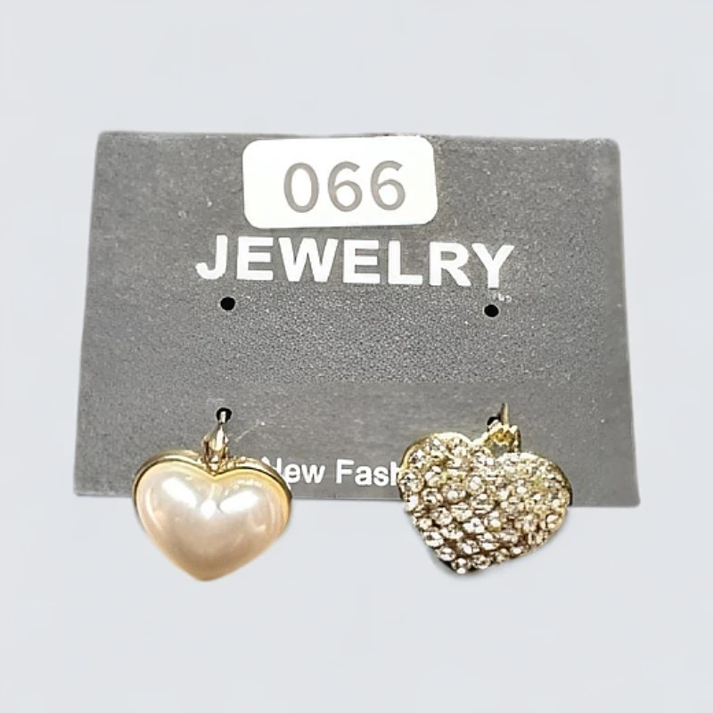 铜合金耳饰 【066】港风小众设计双面爱心耳扣轻奢高级感耳环