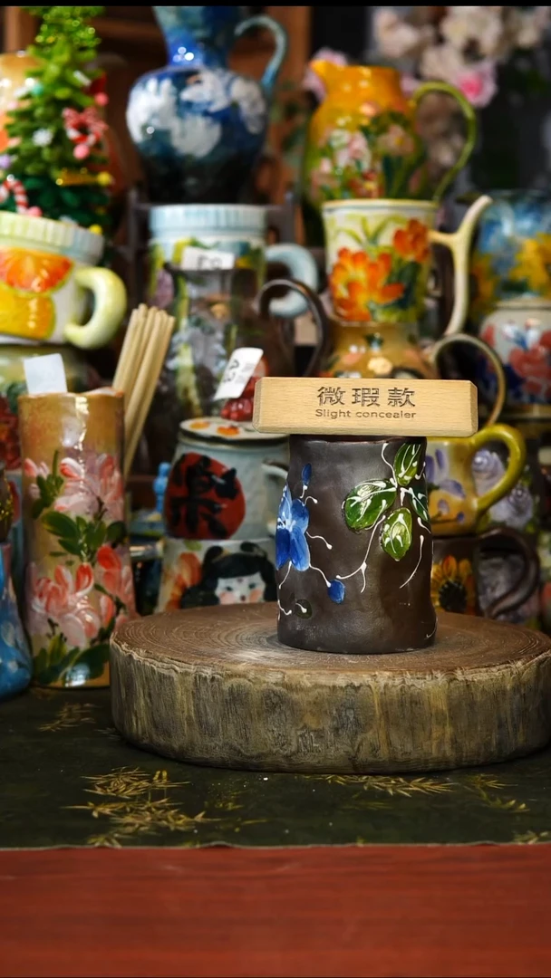 花瓶/杯子/碗微瑕59景德镇手工高温釉下彩