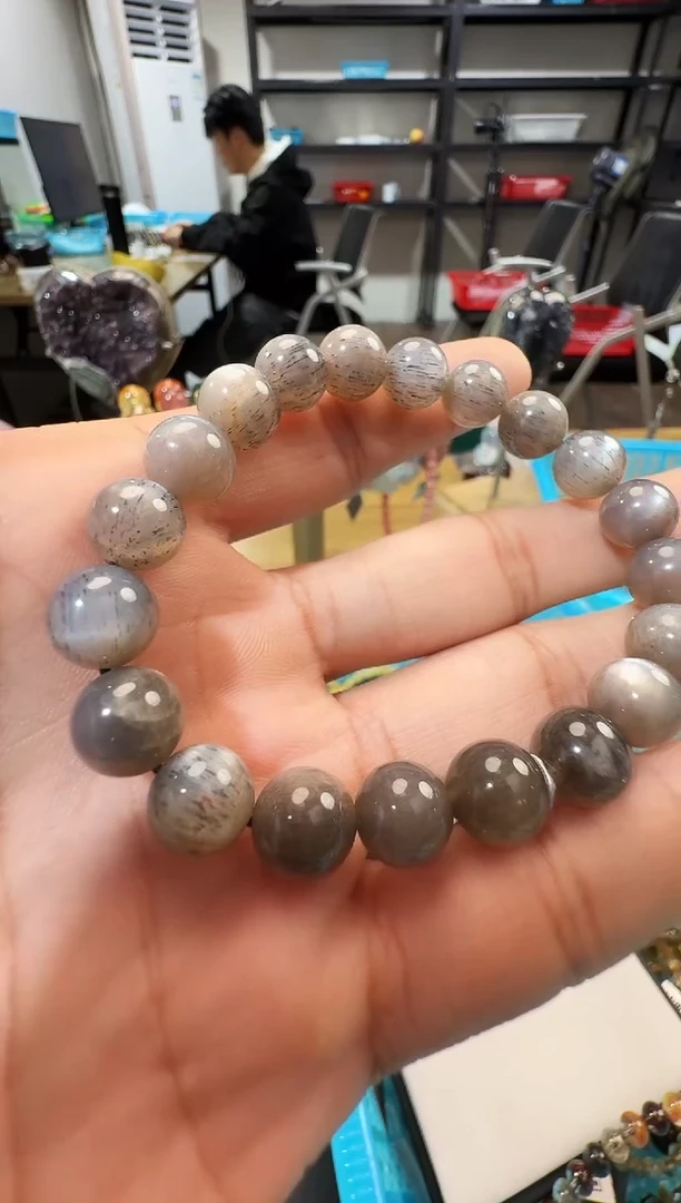 未镶嵌手链长石晶1418 约10mm