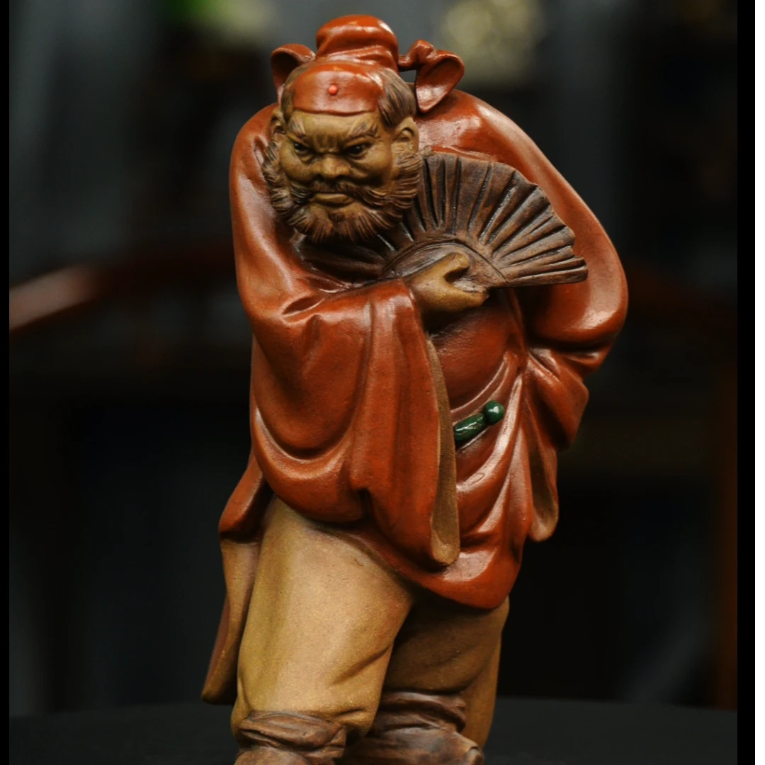 彩色钟馗 宜兴紫砂泥塑