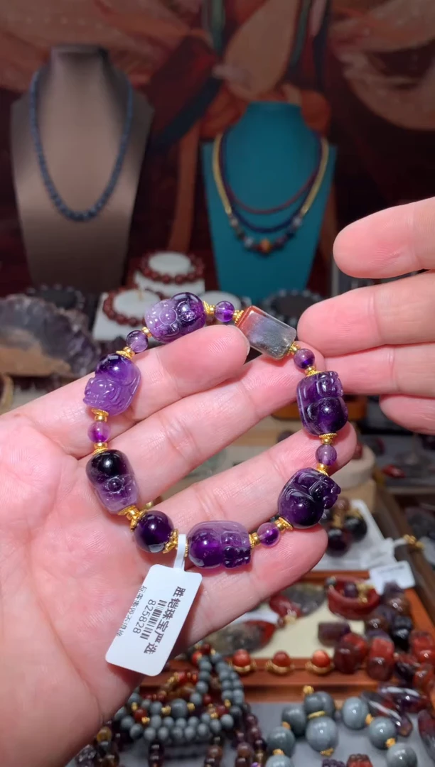 未镶嵌珠宝半成品水晶紫超貔貅阵