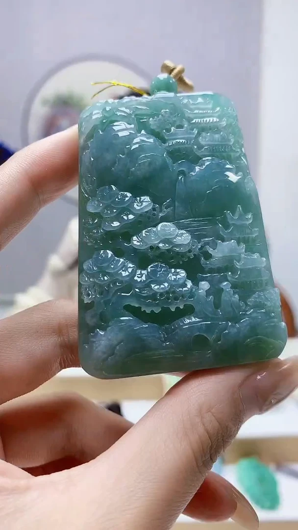 未镶嵌定制翡翠4852MM-毛货挂件63