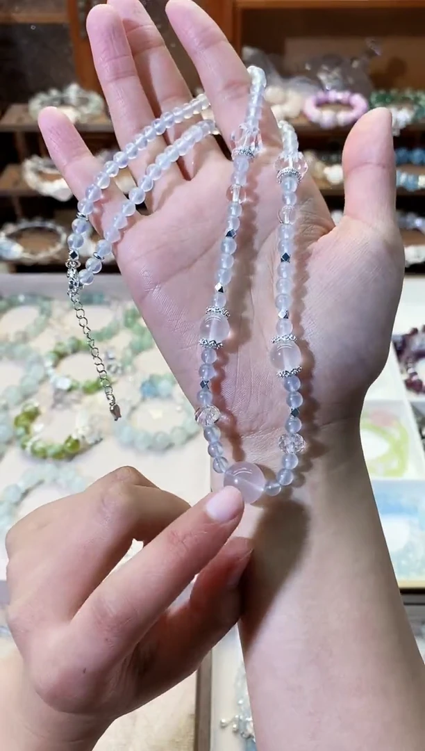 【闪购商品】水晶项链未镶嵌海蓝宝项链