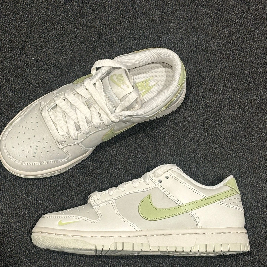 Nike耐克 Dunk Low 女款低帮白绿色复古运动鞋休闲板鞋官方正品