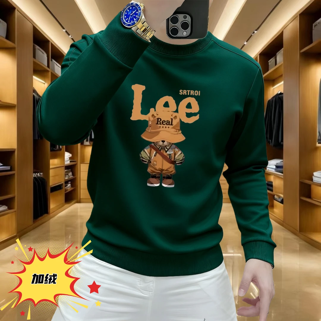 秋冬季新款时尚潮流印花卫衣男士时尚套头圆领长袖休闲百搭上衣