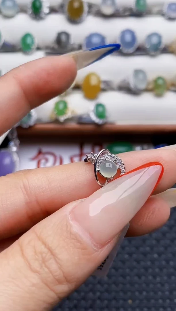 银S925镶嵌戒指翡翠5363