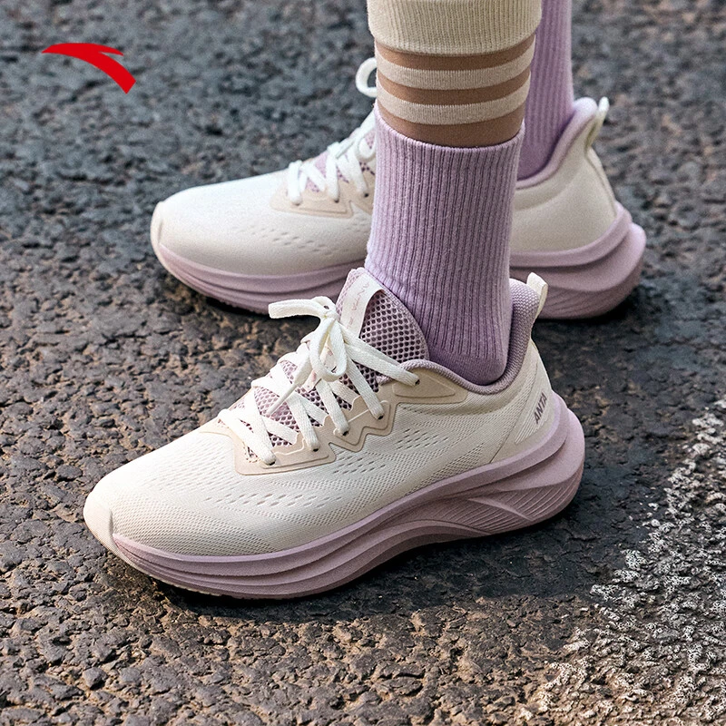 安踏游川运动鞋网面超轻软底透气跑鞋轻便休闲鞋子软底减震跑步鞋