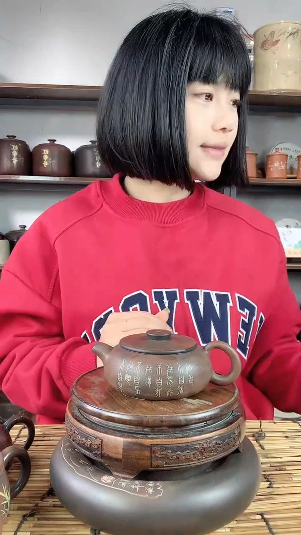 【闪购商品】罐建水紫陶手工彩填壶