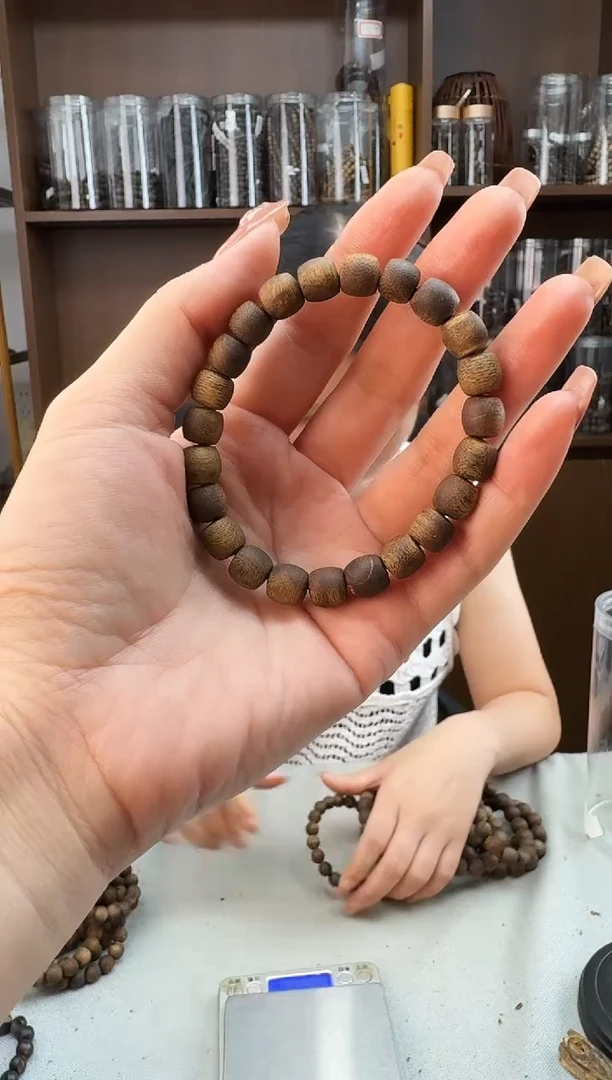 手串沉香0808白奇沉浮鼓珠单圈多样性发一