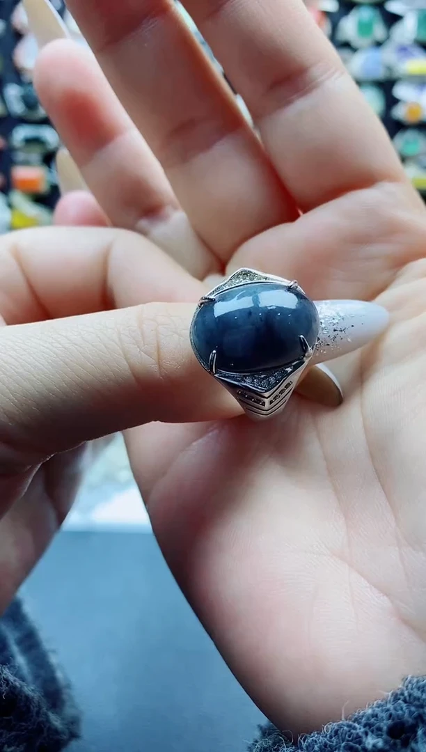 未镶嵌戒指翡翠壹**顺天然翡翠A货男戒