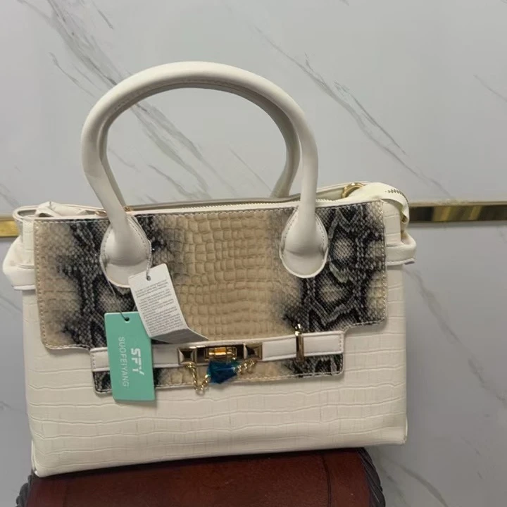时尚鳄鱼纹手提包女大潮流铂金包涛-24024
