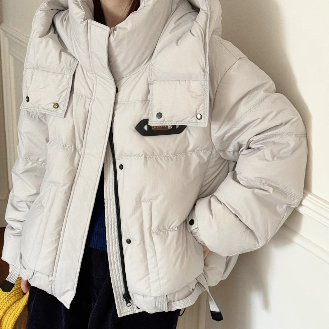 2025春季减龄新款撞色白鸭绒羽绒服加厚女羽绒服女小个子