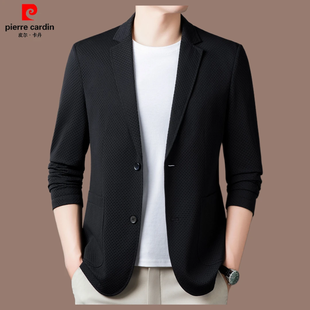 皮尔卡丹 专柜正品 2025新款春秋男士高档薄西服修身商务休闲外套