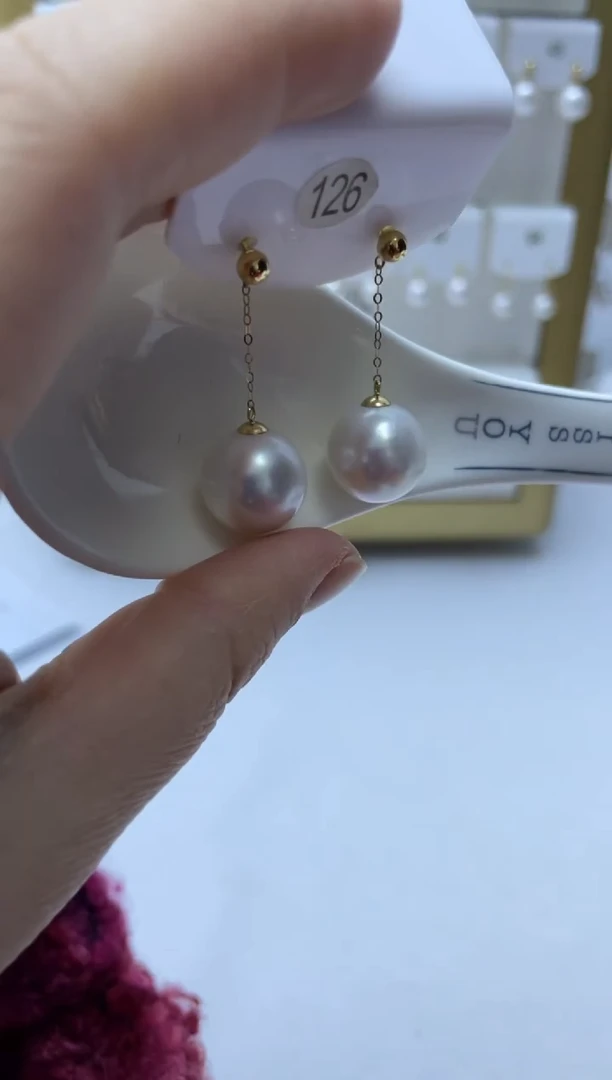 18K金镶嵌耳饰淡水珍珠126