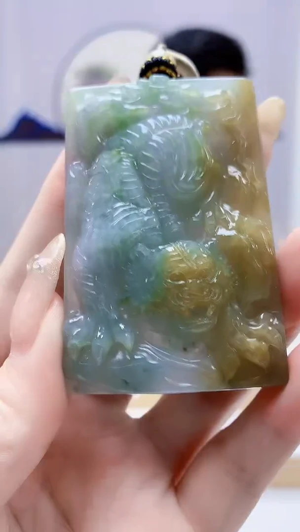 未镶嵌定制翡翠4917DD-毛货挂件38
