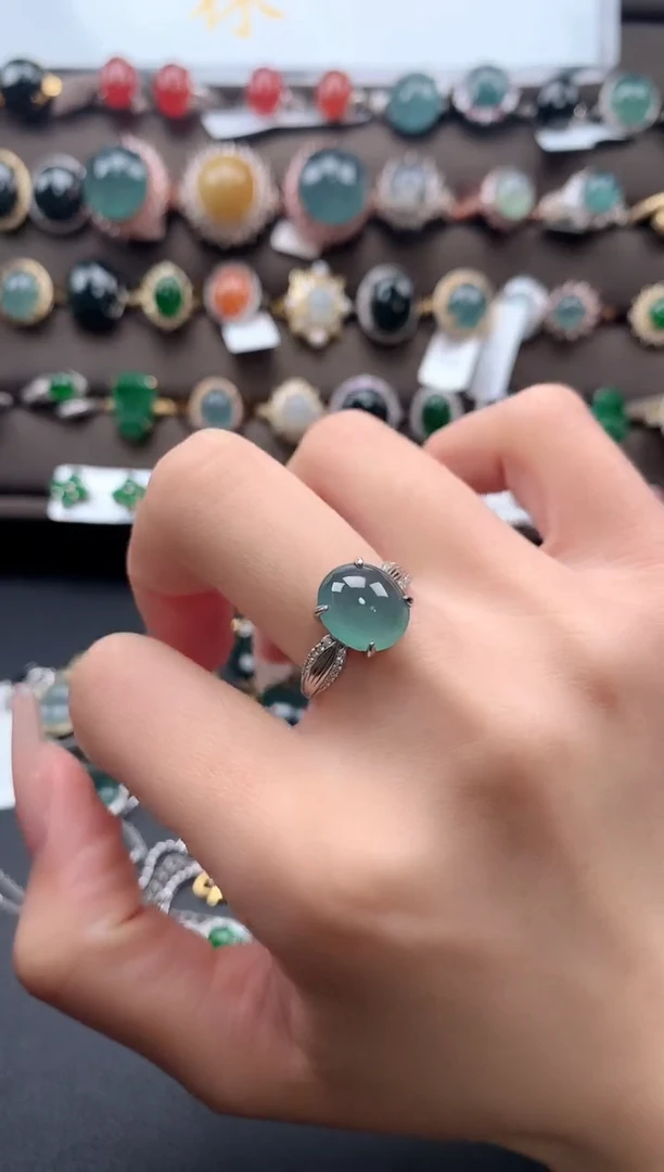 【闪购商品】翡翠戒指银S925镶嵌434354