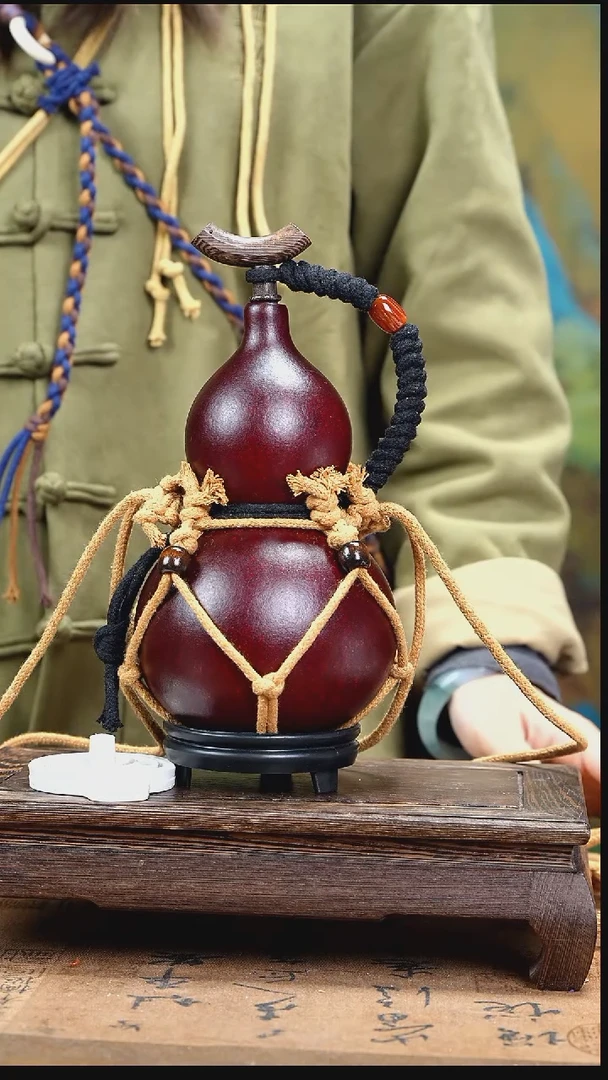 YX040复古网兜款天然酒葫芦（一物一拍）