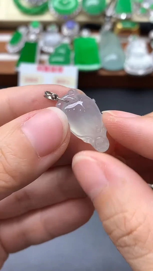 颈饰18K金镶嵌翡翠421-中国好珍宝