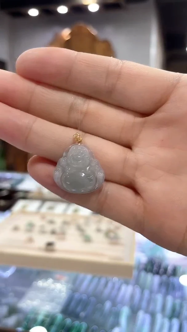 吊坠(不含链)18K金镶嵌翡翠99988