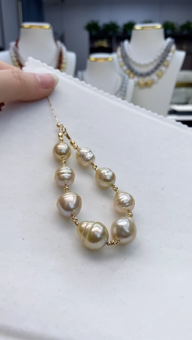 【闪购商品】海水珍珠手链18K金镶嵌海水手链