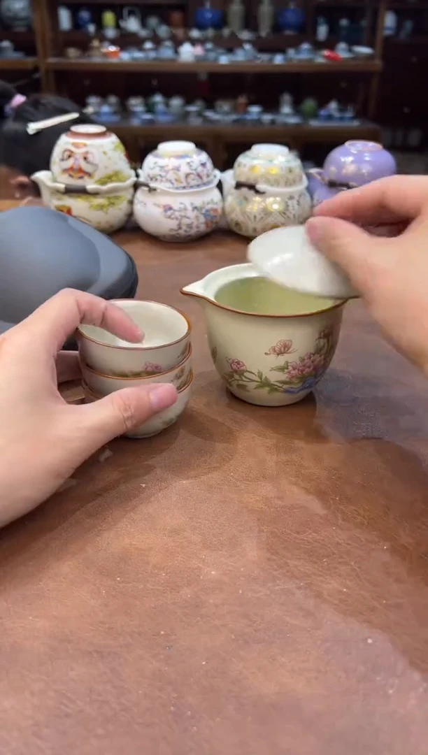 真的很便宜超好看会开片的旅行茶具