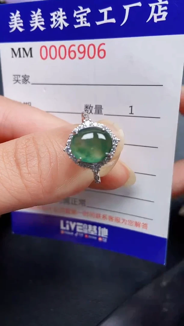 翡翠银S925镶嵌颈饰9606