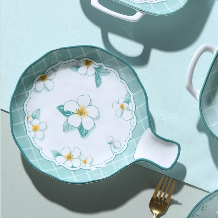 新款餐具绿野仙踪贝壳盘哑光2个装家庭装光滑易清洗微波炉耐热