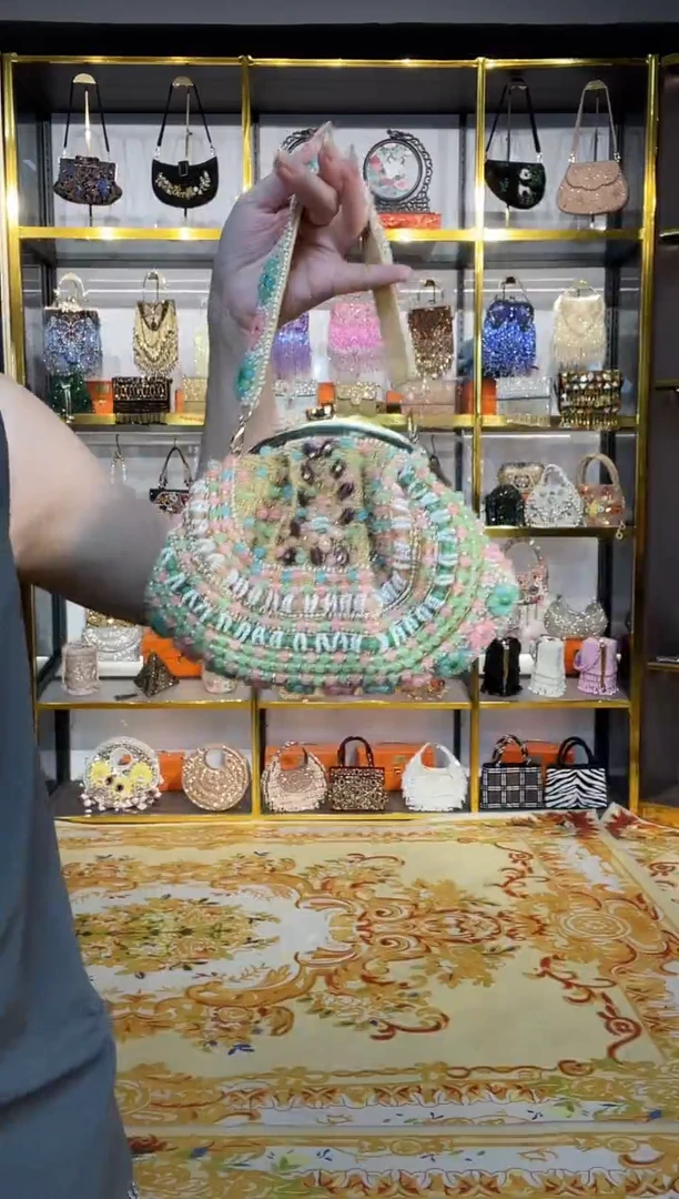 织物珠韵恒泽重工串珠手提包