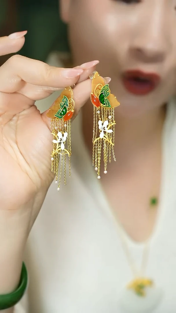 【闪购商品】翡翠耳饰银S925镶嵌支持48小时鉴赏