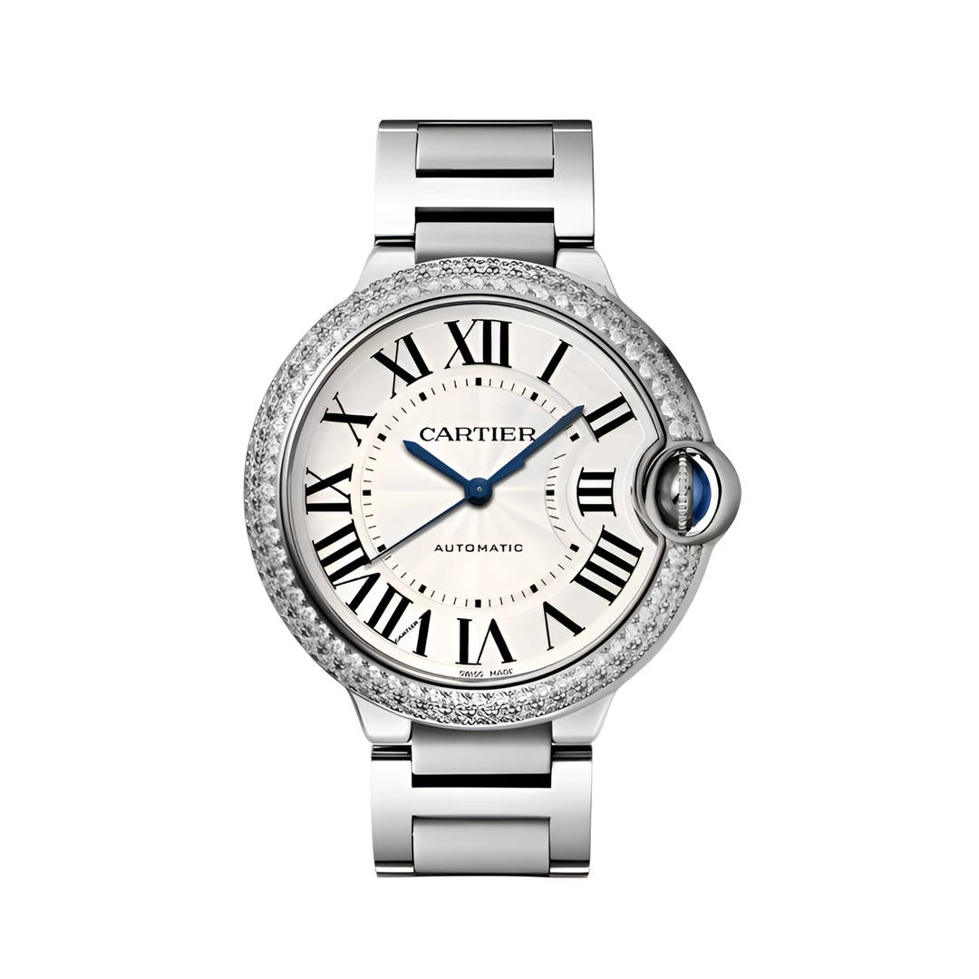 99新 Cartier/卡地亚 蓝气球钢带款原盘后钻机械33盘fz