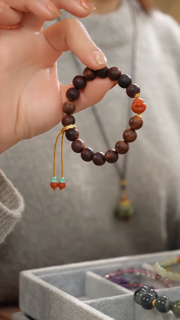 手串降真香未镶嵌黄油麻丝1.0单圈手串