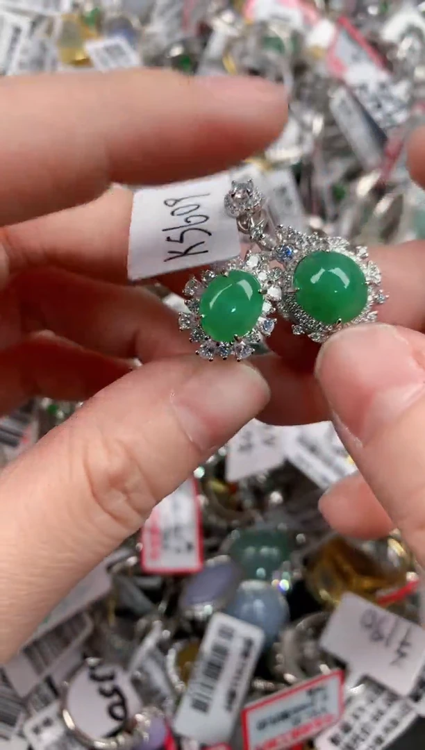 银S925镶嵌戒指翡翠161616---2