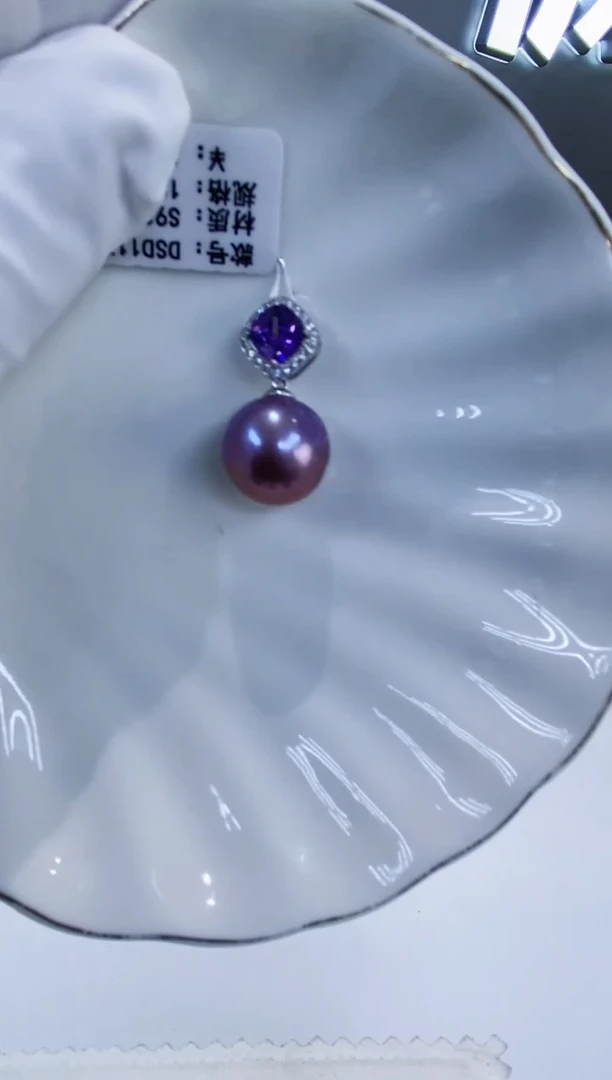 吊坠(赠链)银S925镶嵌淡水珍珠Y淡水吊坠12-13